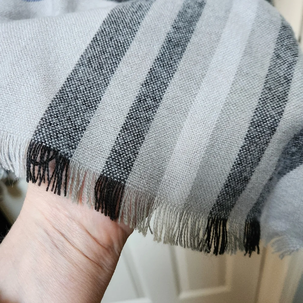 Lord & Taylor Plaid Ruana/ Poncho with Fringe
